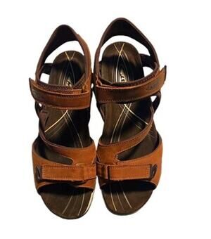 MBT Katika Brown Leather Rocker Bottom Sandals Womens Size 11 - 11.5 EUR 42